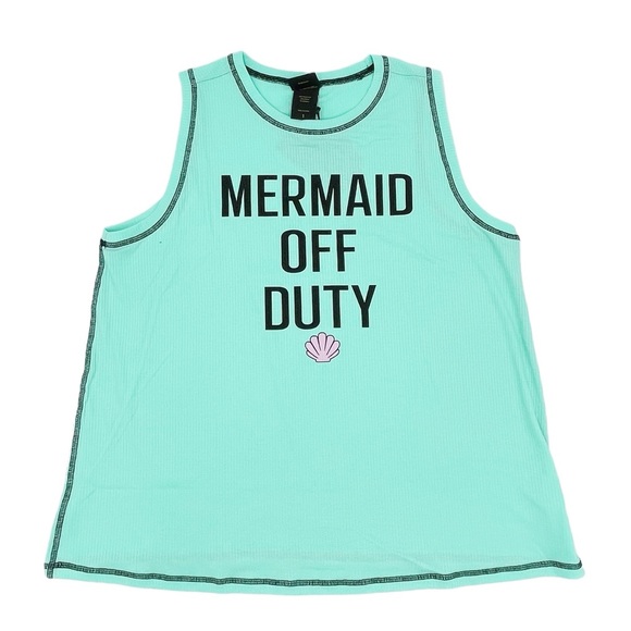 NEW Torrid Disney The Little Mermaid Off Duty Rib Fitted High Neck Tank Size 1X - Picture 2 of 10
